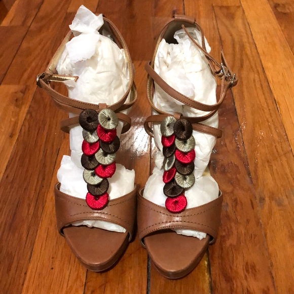 Charles David strappy tan heels sandals 👡 - Picture 3 of 5